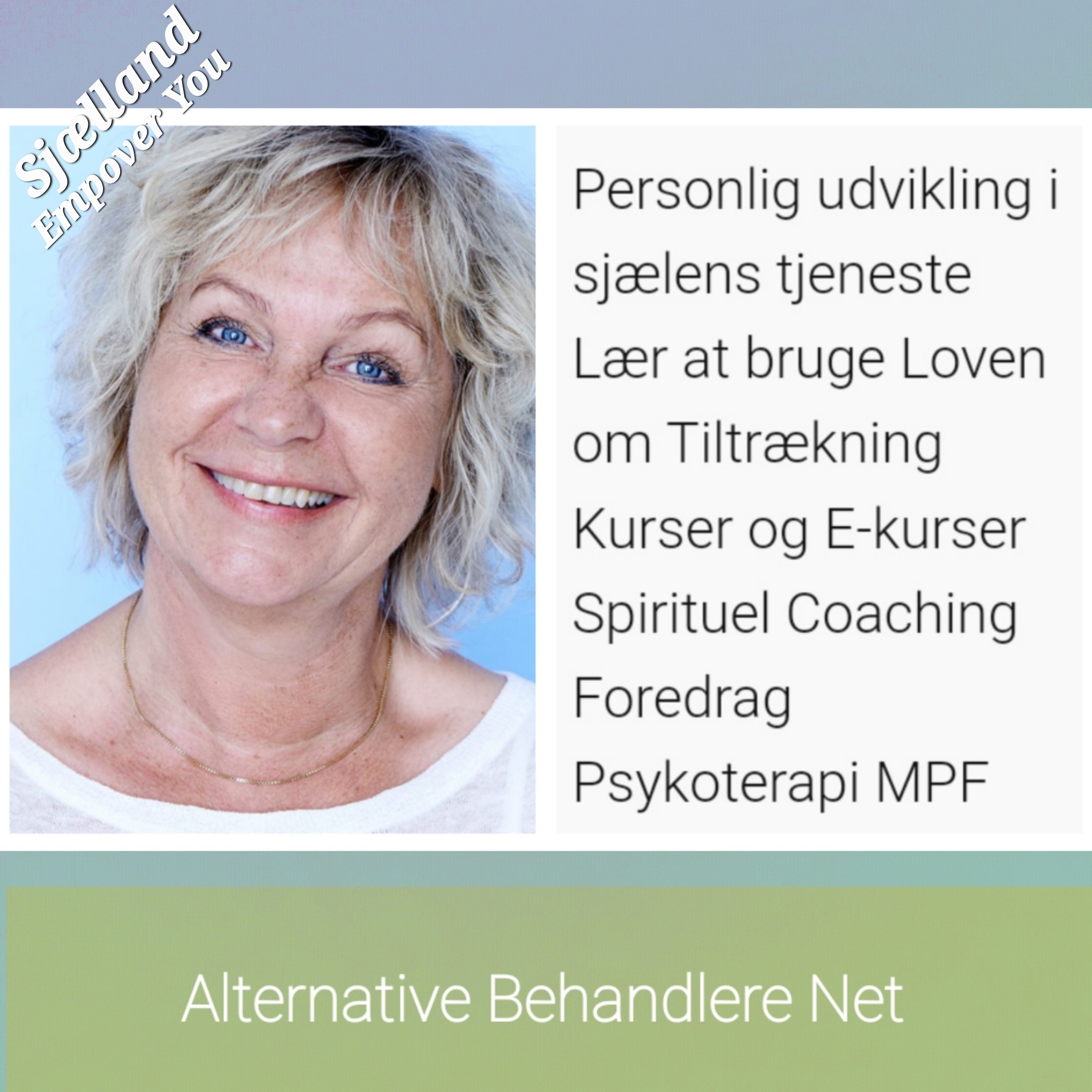 Ianneia Livia Silke Meldgaard. Klinikken Empower You. Personlig udvikling, Loven om tiltrækning, kurser, e-kurser, spirituel coaching, foredrag, psykoterapi Nykøbing Sjælland